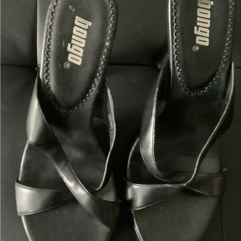 Bongo Queenie Black High Heel Sandals 10M
